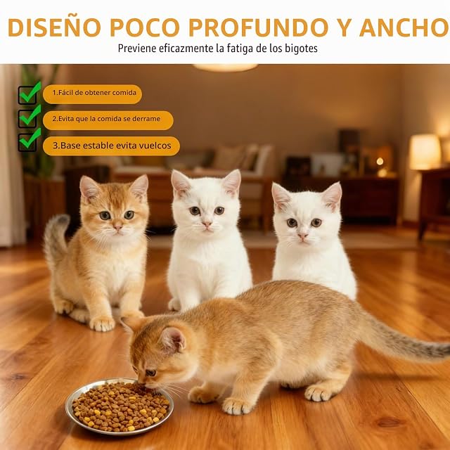 Foto 5 de 7 de Tbintul 6 Pcs Comedero para Gatos de Acero Inoxidable,Tazón Antideslizante para Mascotas,Comedero Bowl…