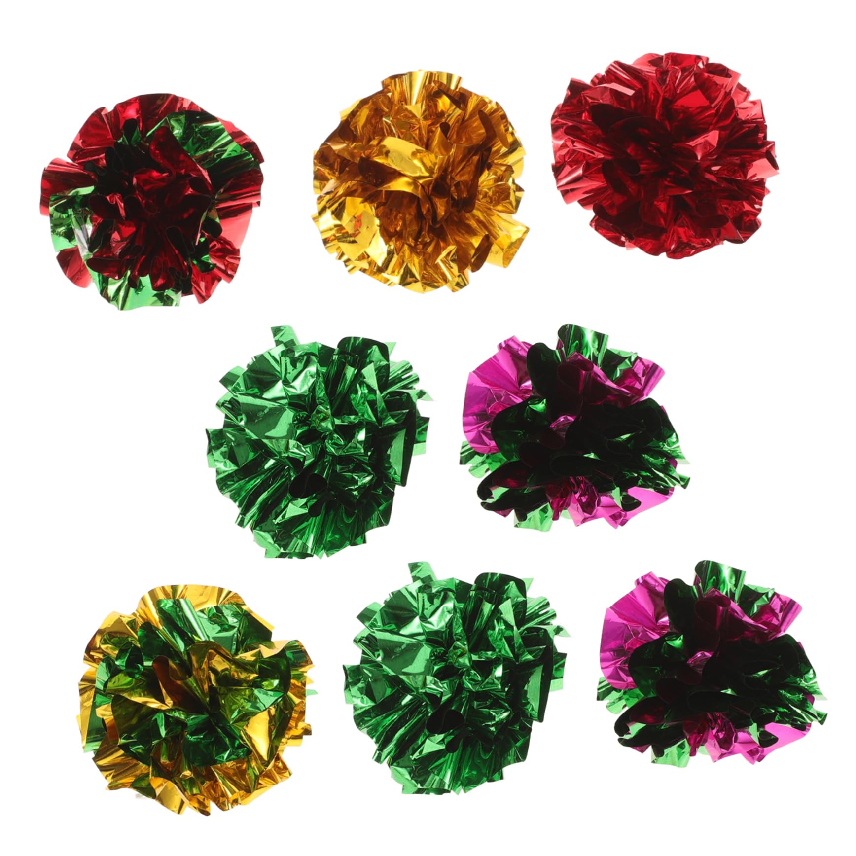 BCOATH Shiny Cat Crinkle Balls Toy 10 Pack Squeaky Cat Toys for Pet Kitten Random Color