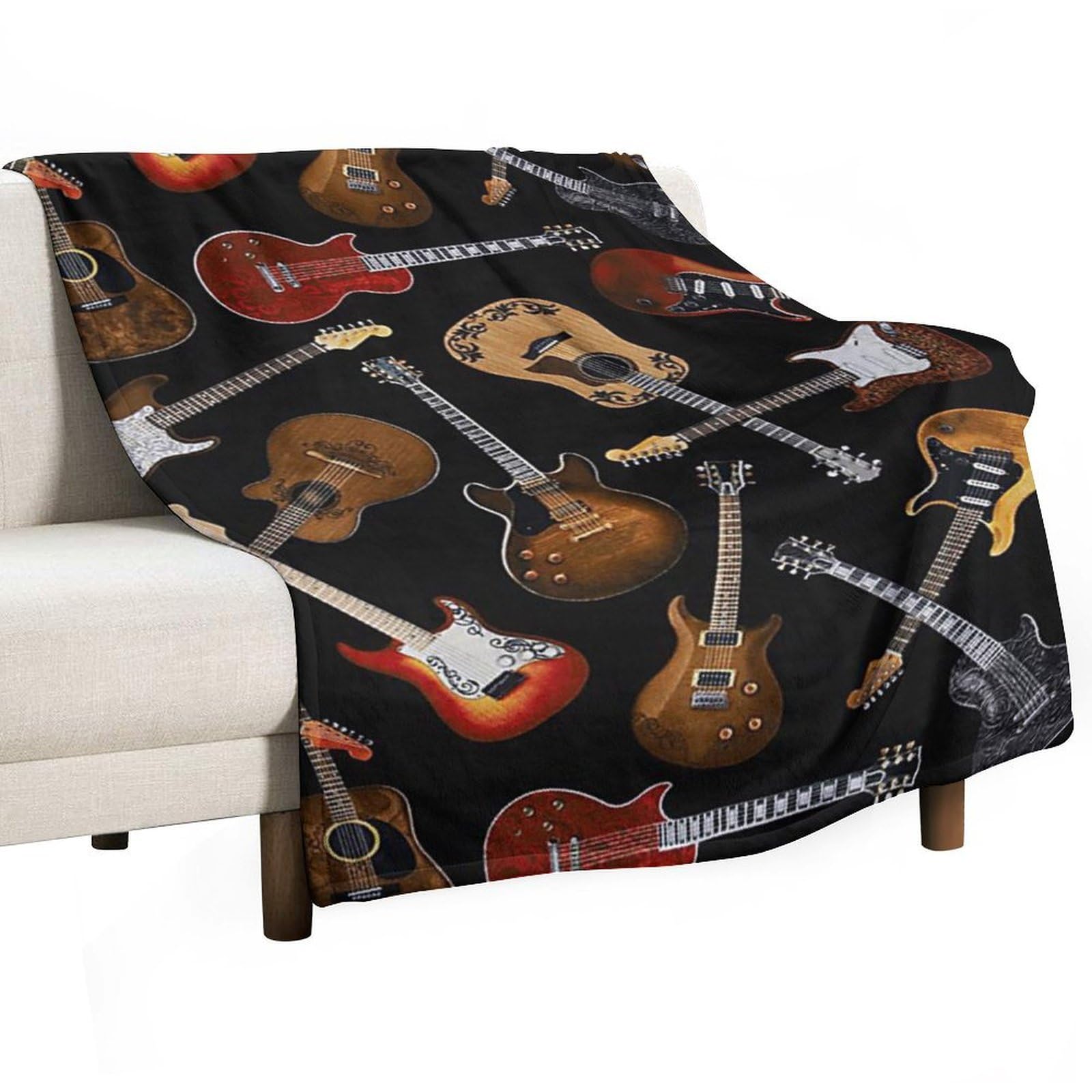 Cgsbngha Style Guitars-Rocks Flannel Fleece Blanket Lightweight Soft Throw Blankets For Sofa Couch Bed Chair
