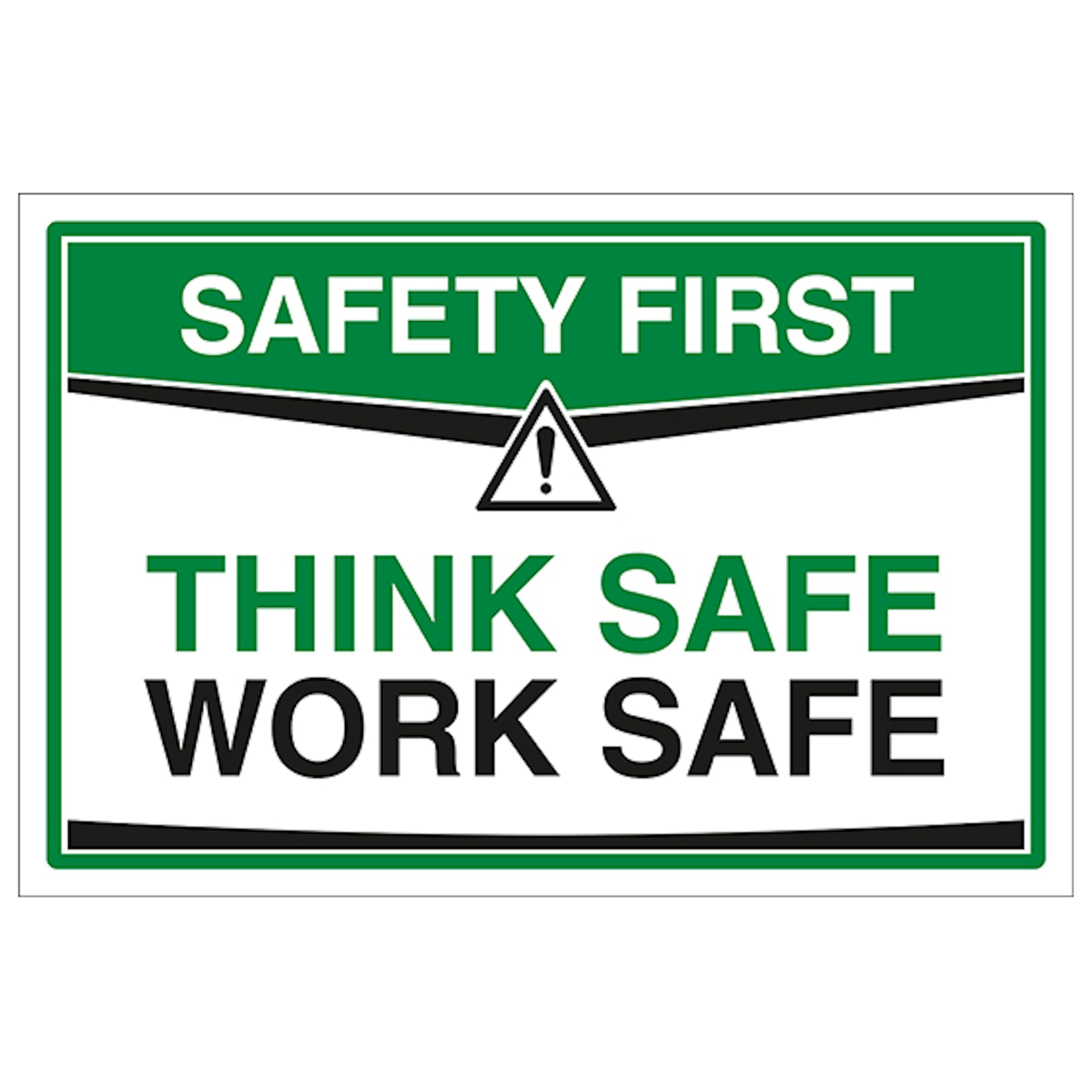 V Safety Think Safe Work Safe 300 x 200 mm - 3mm Aluminium Composite Safety Sign