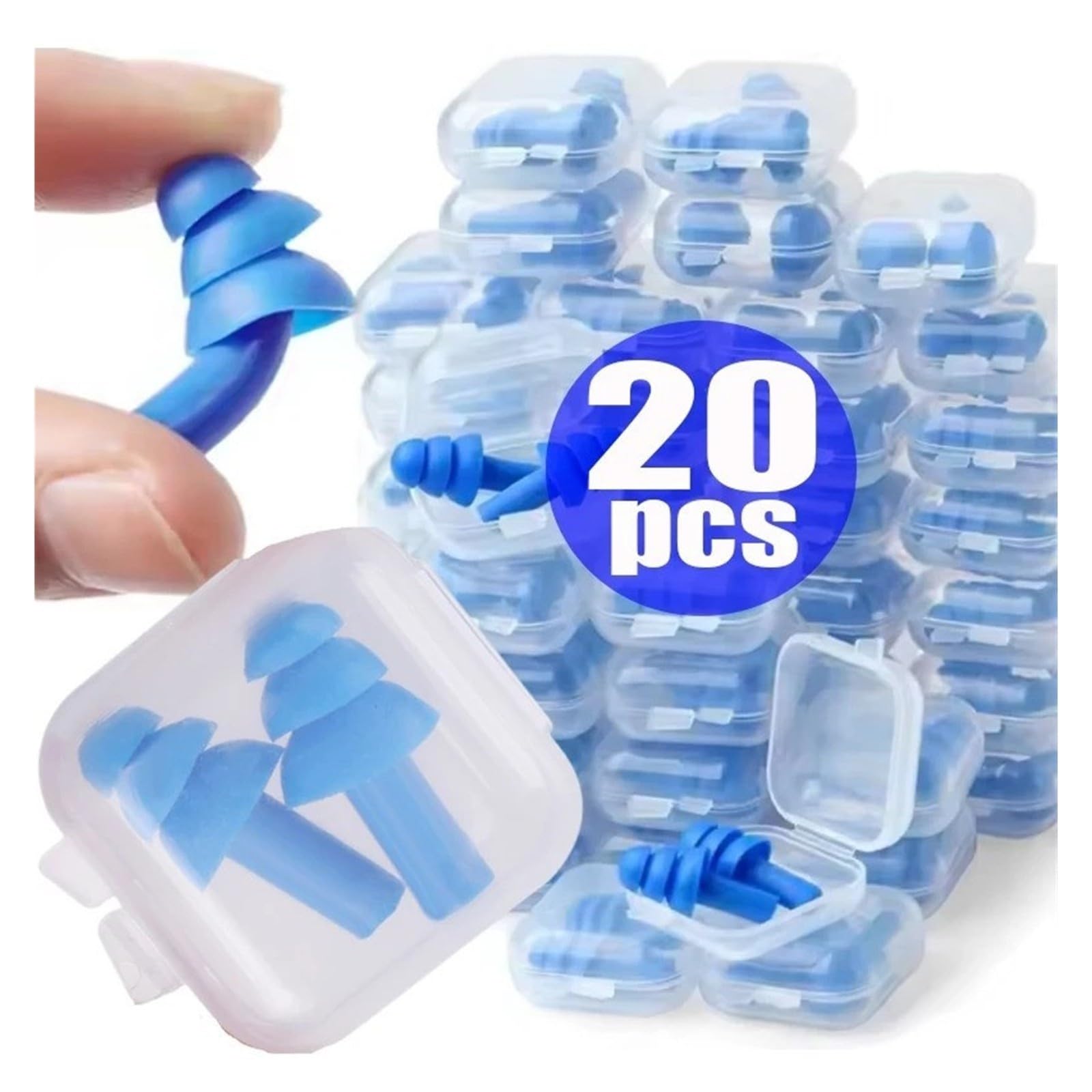 Bouchons d'oreille réutilisables en silicone souple avec réduction du bruit (1 paire de 2 pièces)