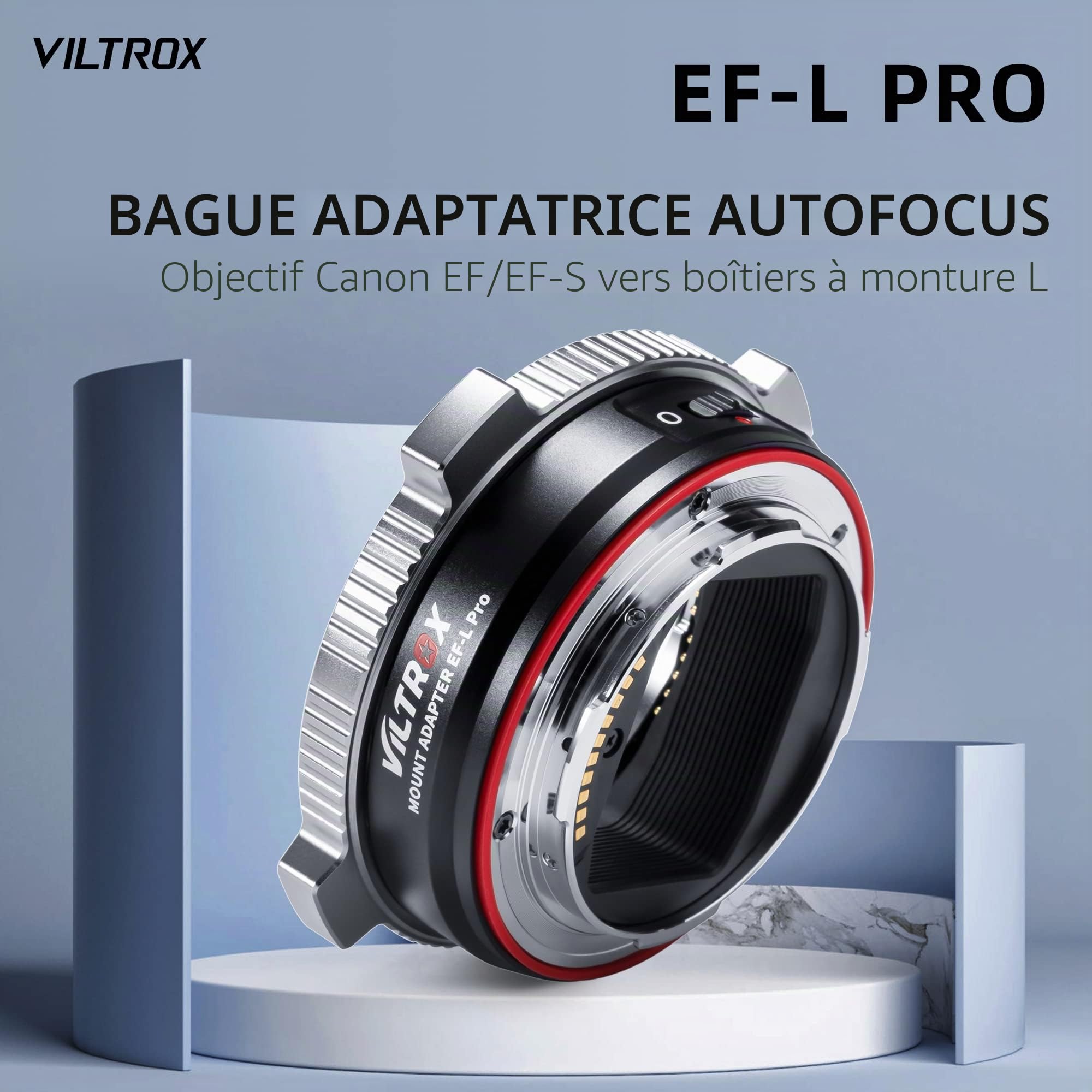 VILTROX EF-L Pro Adaptateur Monture d'objectif Compatible avec Objectif EF/EF-S vers Appareil Photo L Leica SL2/Lumix S1 S1H S5/Sigma