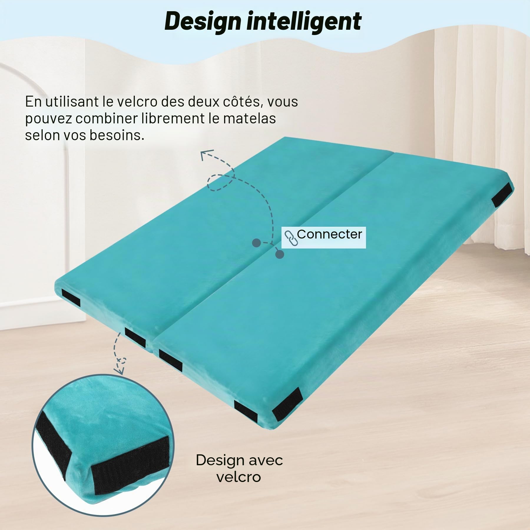 REDCAMP Foldable Memory Foam Camping Mattress, Portable Roll Up Mattress Single with Zipper, Futon Mat Sleeping Pad for Floor Car Tent Indoor Outdoor