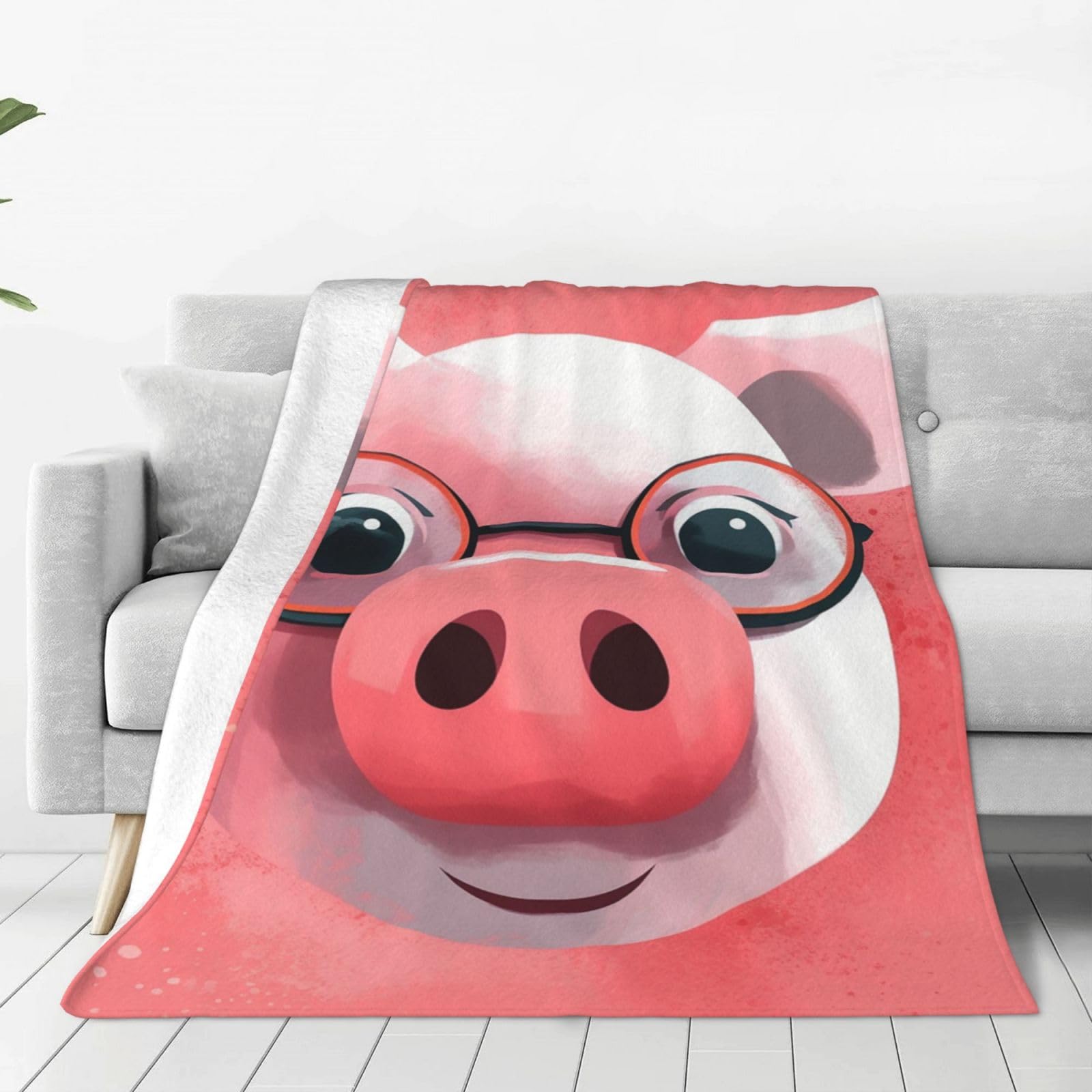 Couverture polaire Funny Pig douce pour un salon cocooning et des soirées canapé confortables