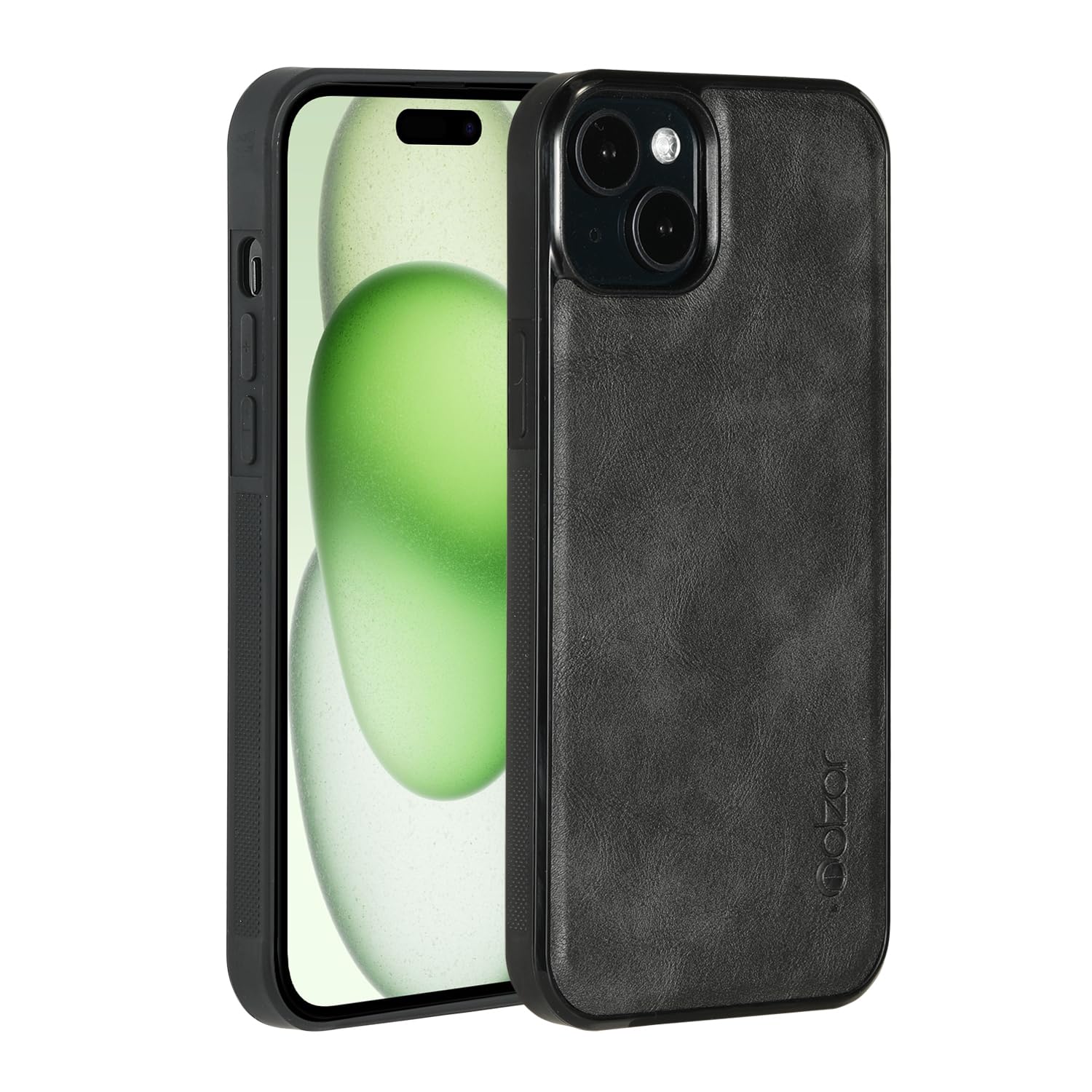 molzar GripBig Series for iPhone 15 Plus Case, Built-in Metal Plate for Magnetic Mount, Works with Qi-Certified Chargers, Compatible with iPhone 15 Plus, Black/Black