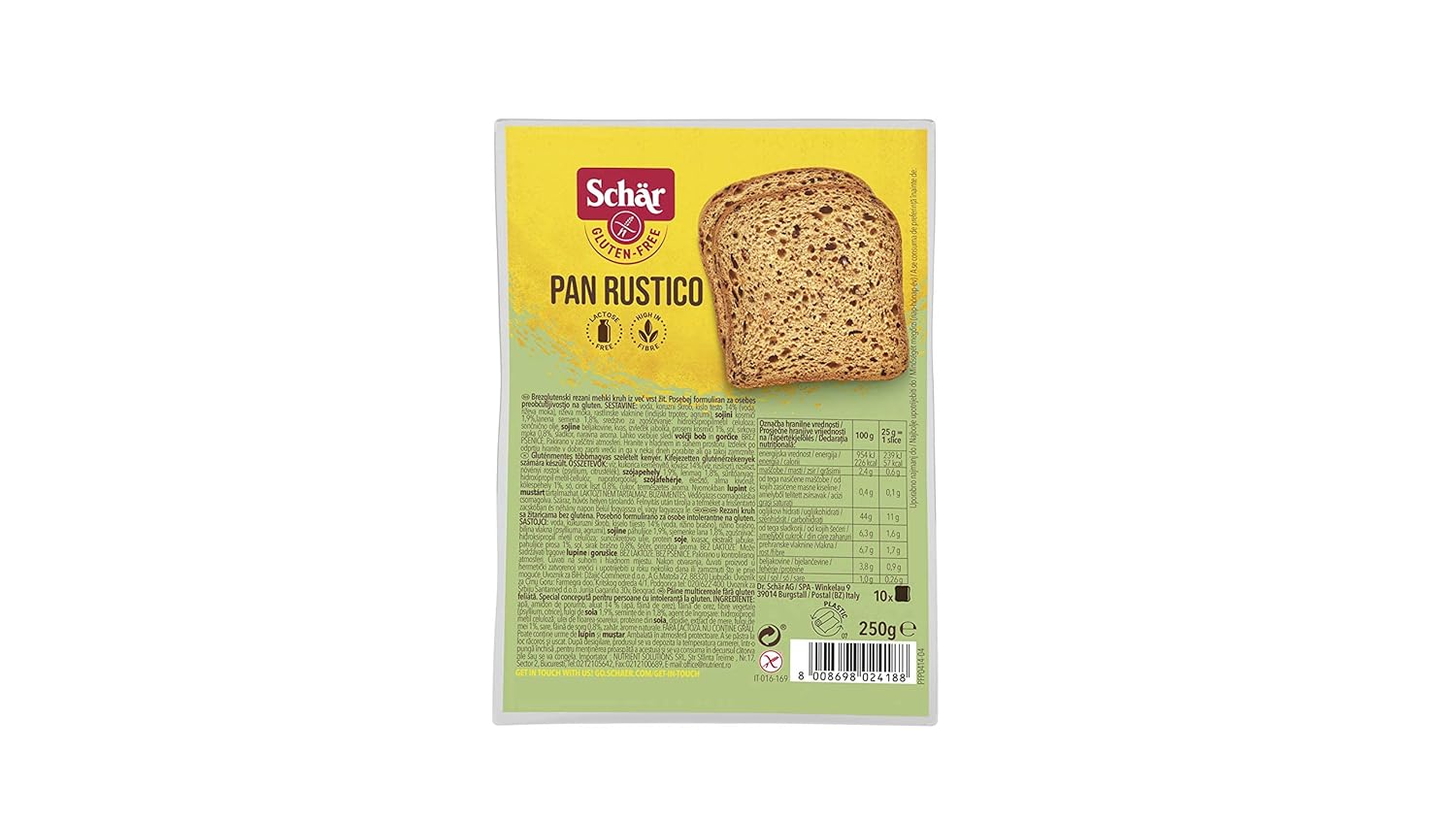 Schar Pan Rustico Gluten Free Bread Gluten Free Brown Bread Healthy