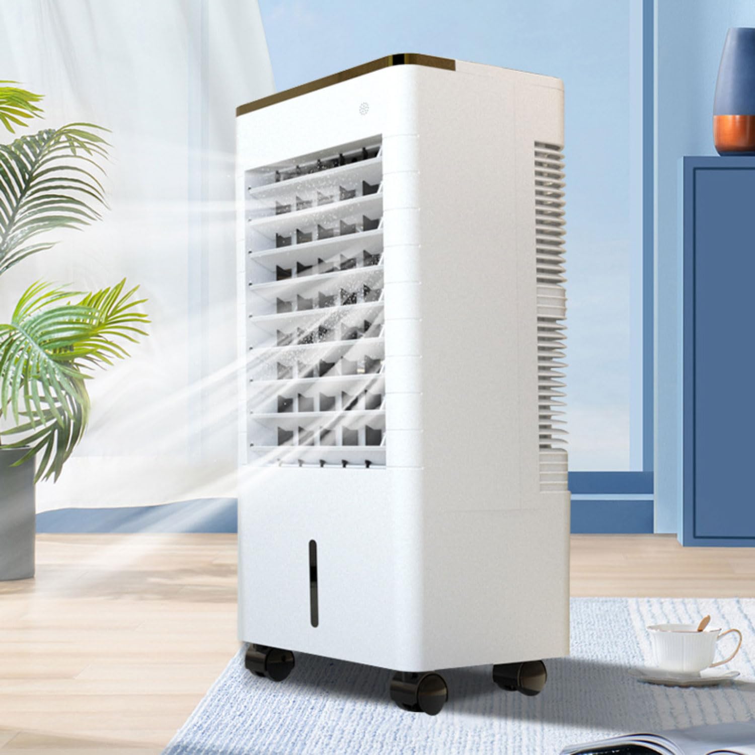 Cqahdsevf Mechanical Type Portable Air Conditioner Cooling Fan, Port Evap Cooler, 12H Timer, 90 Degree Osc, 2 Mode 3 Speed Home Office