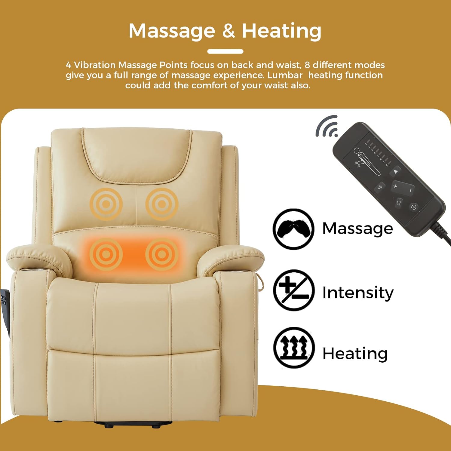 Buy Ceedment Power Recliner Lift Chair Heat and Vibration Massage Dual