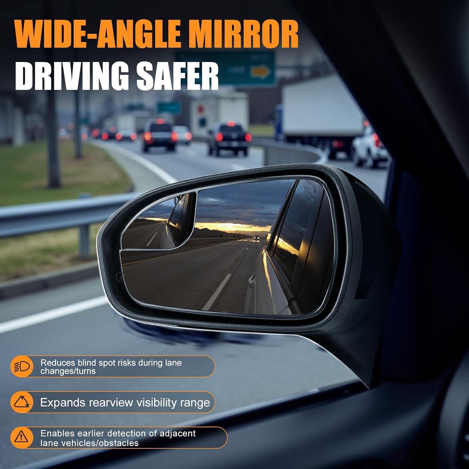 Driver Side Left Heated Mirror Glass Replacement with Backing Plate, Compatible with Ford Fusion 2013 2014 2015 2016 2017 2018 2019 2020, Replaces OE DS7Z-17K707-F, DS7Z17K707F