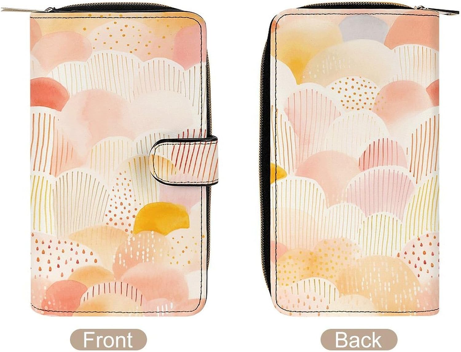 Orange And Yellow Travel Wallet for Men & Women RFID Blocking Card Organizer Credit Card Holder Large Capacity