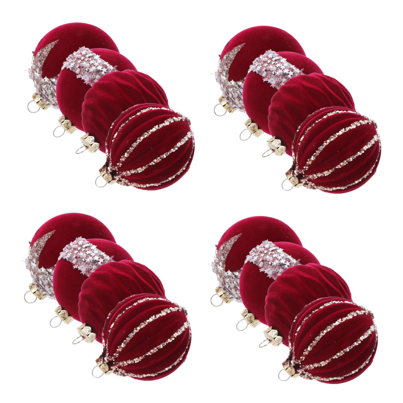 16 Adornos Rojos para El Hogar Fiestas Decoración Navideña Bolas Festivas Colgantes Árboles Irrompibles De Flocados Decoración De Oficina Bolas De Árbol