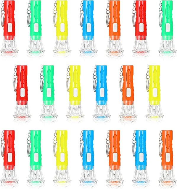 20 Pcs Mini Pocket Torch Small Torches Led Torch Colorful Camping Torches Battery Powered Outdoor Light Keyring Torch Party Bag Fillers for Kids Birthday Party Favor Toys Gifts Outdoor Camping Hiking