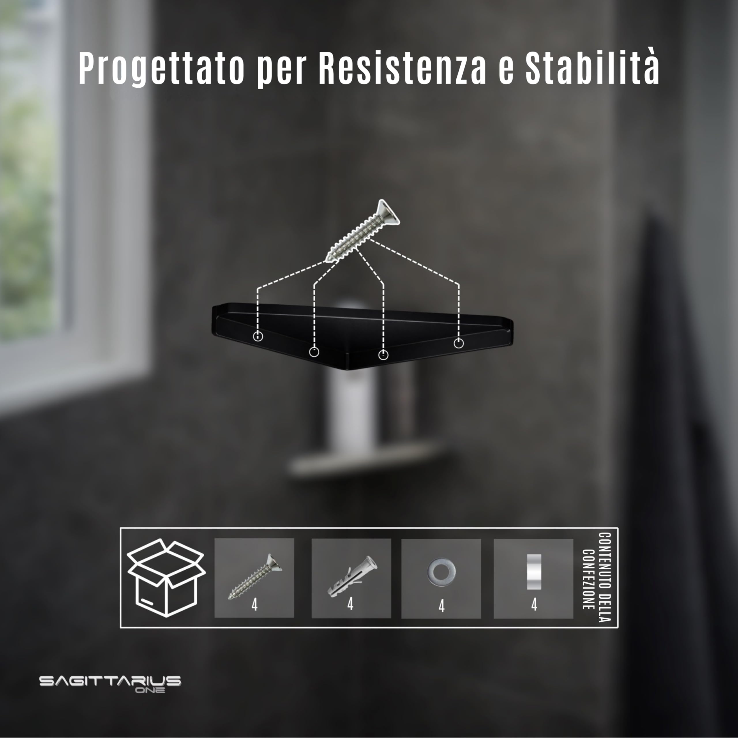 Sagittarius 280S1-B Scaffale doccia angolare in acciaio inox SUS 304, 28 cm antiruggine, organizzatore salvaspazio per doccia e bagno – Nero opaco | Antiruggine E Salvaspazio, Acciaio Inox Sus 304, Organizzatore Da Doccia, 28 cm, Modello 280s1 B