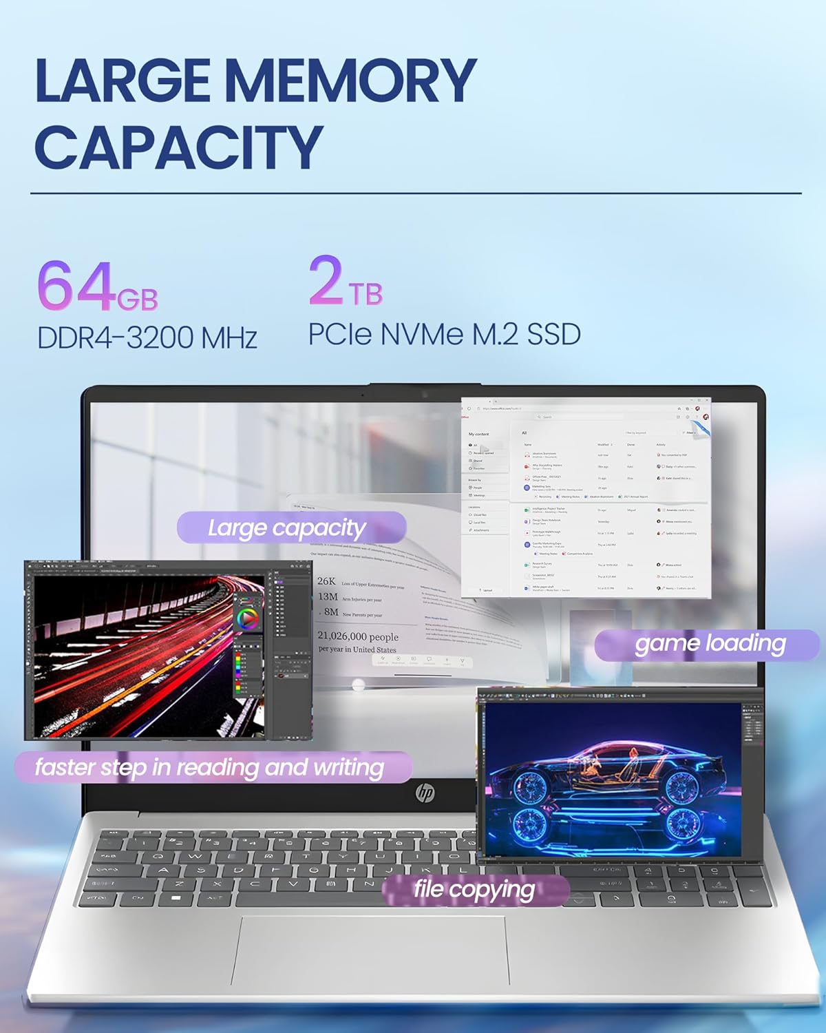 HP 2025 Updated 15.6" FHD Touchscreen Business Laptop, Intel i7-1355U (64GB RAM | 2TB SSD), Copilot Key, Numeric Keypad, Webcam, Windows 11 Pro, WiFi 6 & Bluetooth with SXK Accessory Kit 64GB RAM + 2TB SSD image 5 of 8 B0FM3MFJVK