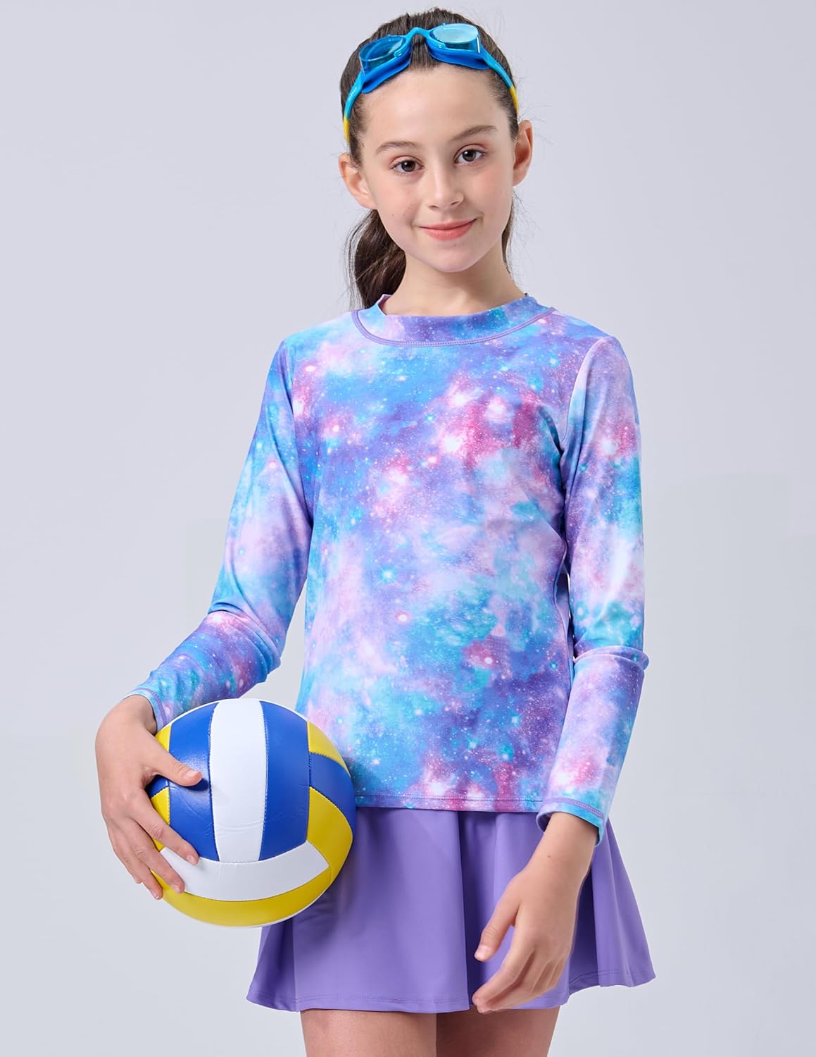 Liberty Pro 2 Pack: Girls Rash Guard Two Piece Bathing Suit Long Sleeve Swimsuit - Toddler Swimwear with Skirts Shorts 3T-12Y
