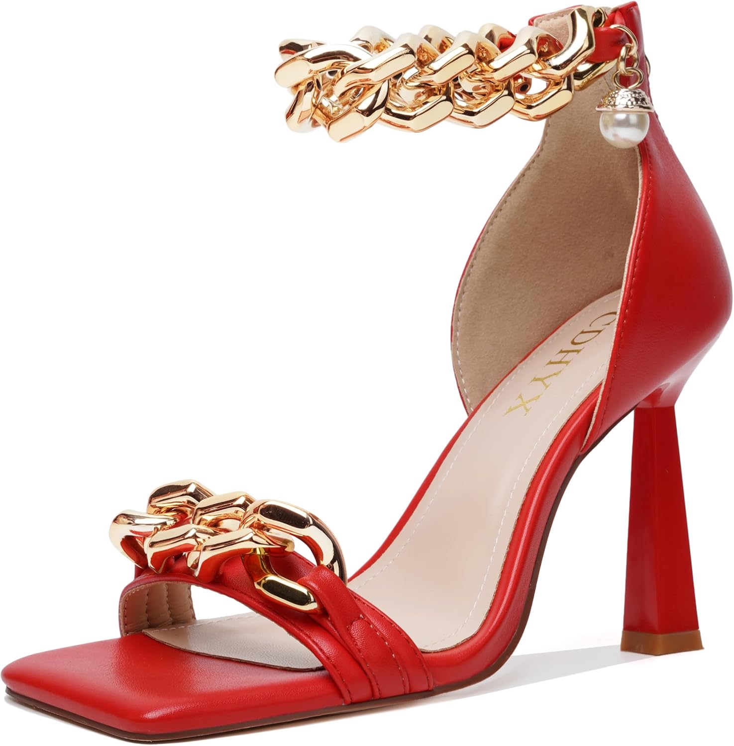 Women's Stiletto High Heels Sexy Square Open Toe Shoes Formal Wedding Party Classic Heeled Sandals with Back Zip Design
