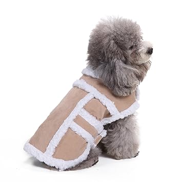 BWOGUE Small Dog Warm Winter Coat - Shearling Fleece Dog Jackets for Small to Medium Breeds Dog