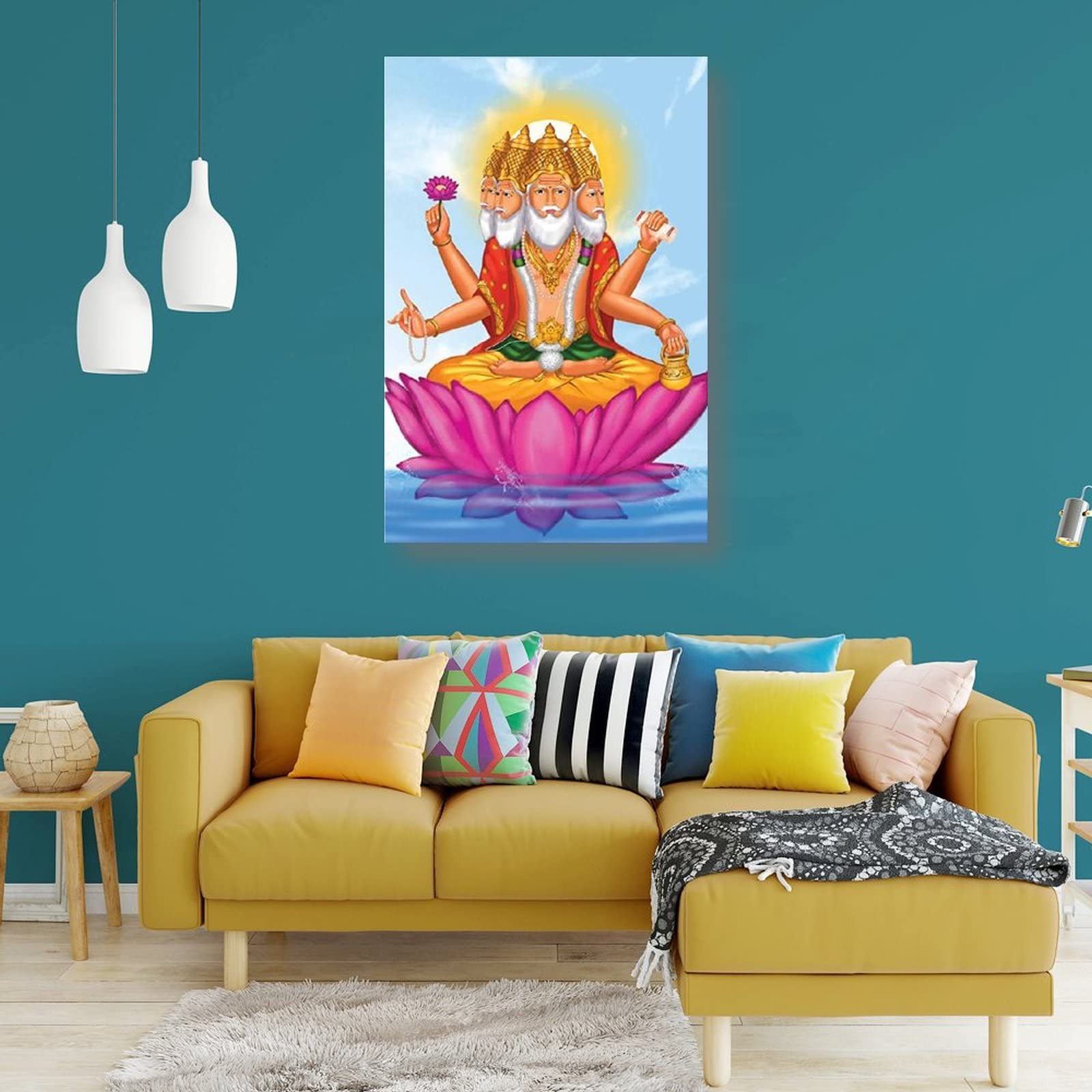 Amazon.com: Hinduism Brahma Poster Art Portrait India Room Aesthetic Poster  Print Art Wall Painting Canvas Posters Gifts Modern Bedroom Decor  24x36inch(60x90cm): Posters & Prints