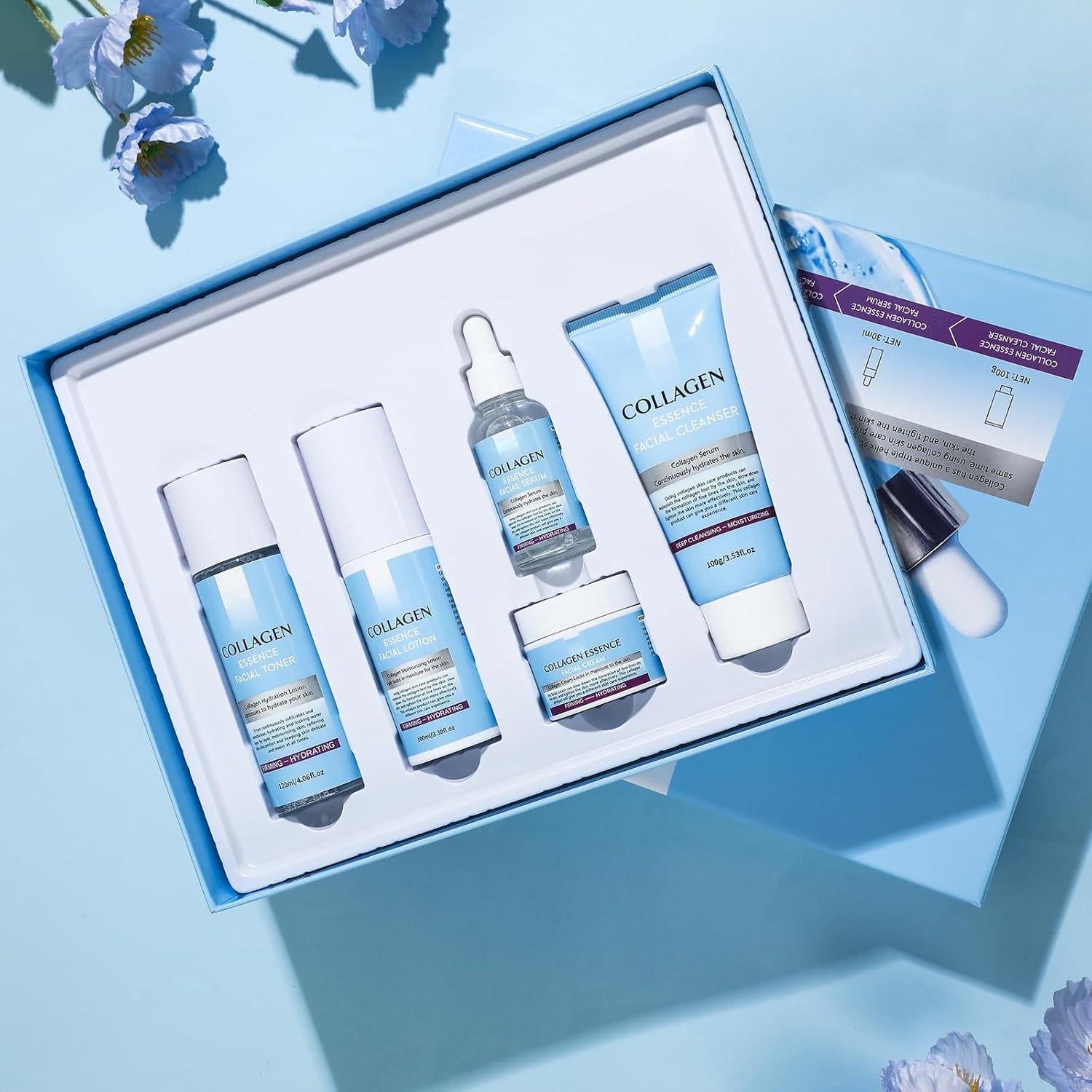 Collagen Skin Care Sets, 5 Pcs Facial Set for Skin Care for Women with Cleanser, Serum, Toner, Lotion & Cream, for Firming Skin, Reduce Wrinkles - Image 7