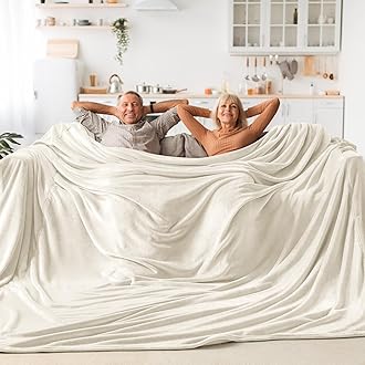 BEDELITE Fleece Blanket Extra Large Blankets for Bed, Luxury Plush Cozy Fuzzy Blanket 120x120 inches, Super Soft Warm Lightweight Throw Blanket All Seasons Suitable, Cream