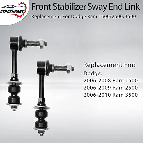 Miniatura 4 de Enlace estabilizador de barra estabilizadora delantera, 2 piezas izquierda y derecha 4WD, compatible con Ram 1500 2006-2008, Ram 2500 2006-2009, Ram