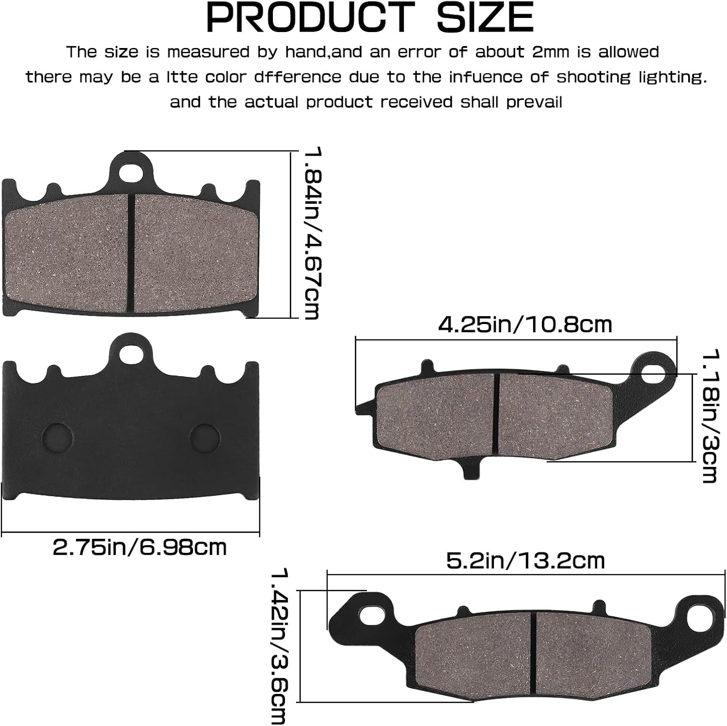 Front and Rear Brake Pads for Kawasaki Vulcan 2000 VN2000 2004-2009 Vulcan VN2000 Classic 2006-2010 Vulcan 1700 VN1700 Voyager 2009-2020 Vulcan 1700 VN1700 Vaquero 2011-2014