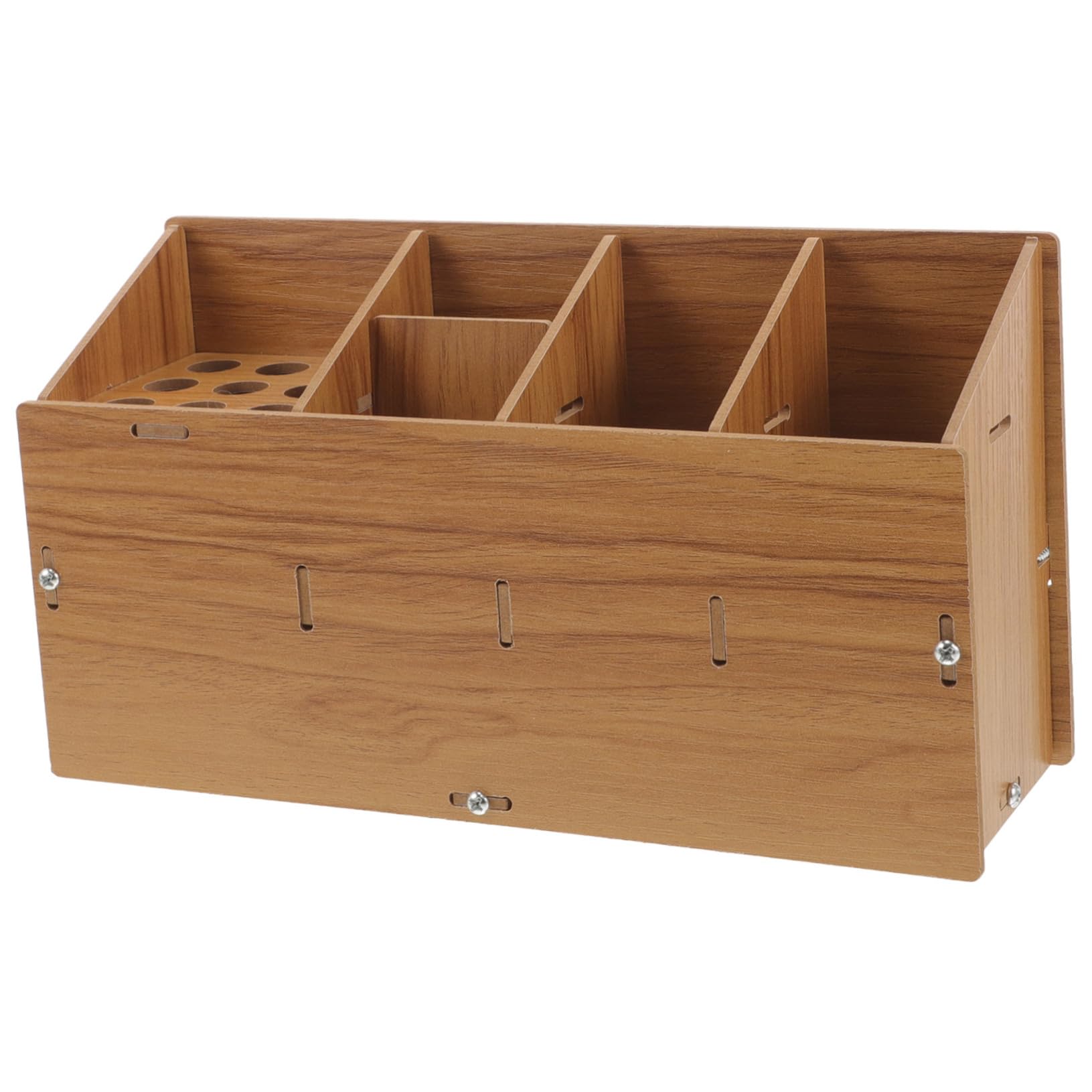 SOESFOUFU Wooden Hair Tool Organizer for Vanity Scissor Holder Hair Styling Tool Box