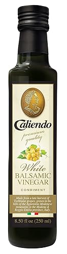 Caliendo Vinagre Balsámico Blanco de Módena, auténtico italiano, añejado, dulce – Botella de 8.5 onzas líquidas (8.5 fl oz)