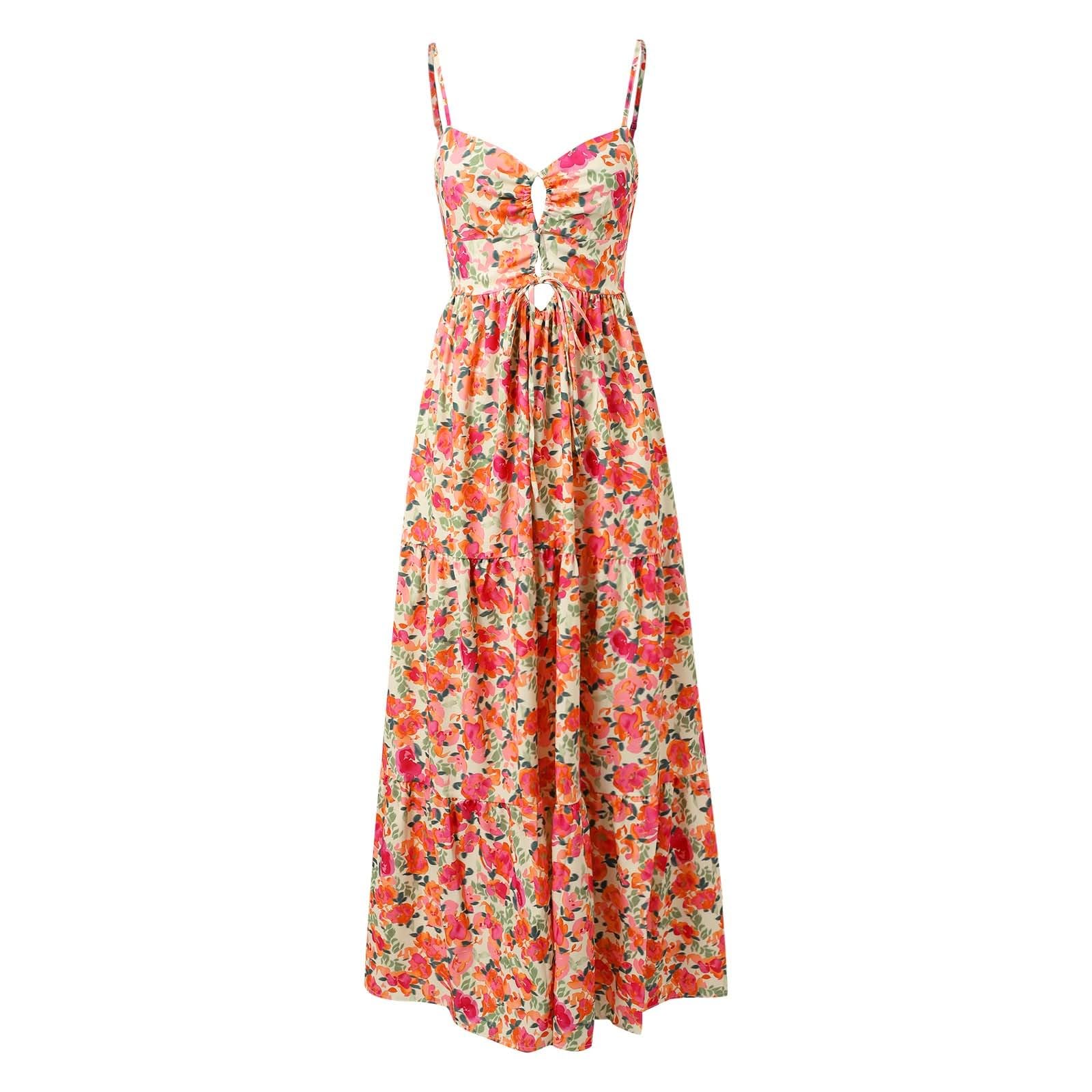 Robe d'été décontractée imprimé floral chic avec taille extensible confortable - 5