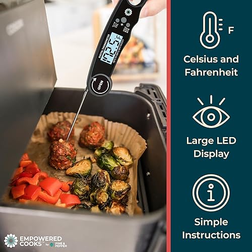 Miniatura 4 de Cathy Yoder's - Termómetro digital para carne, termómetro digital de lectura instantánea para cocinar en freidora de aire, horno, barbacoa, parrilla