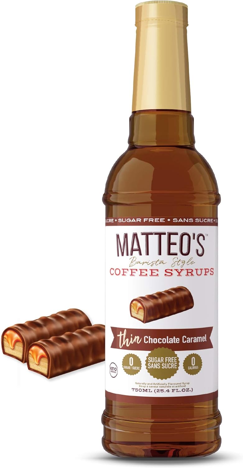 Matteo's Sugar Free Coffee Flavoring Syrup, Chocolate Caramel