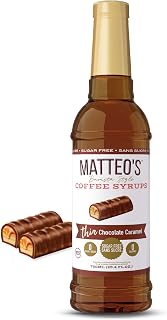 Matteo's Barista Style Sugar Free Coffee Syrup, Zero Calories Keto-Friendly Coffee Syrups & Flavors, USA-Made Kosher Sugar Free Coffee Flavoring Syrup For Home & Work, Chocolate Caramel, 25.4 Oz, 1-pk