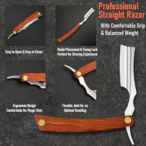 Professional Straight Razor & Strop - Premium Stainless Steel(NO.150)