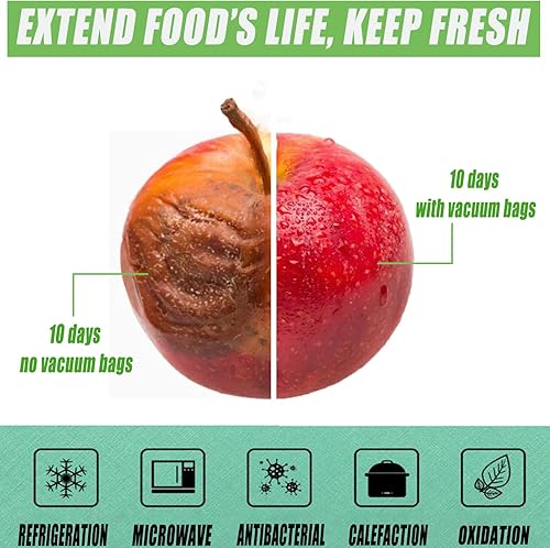 Miniatura 2 de Sous Vide Bags - Paquete de 20 bolsas reutilizables al vacío para almacenamiento de alimentos con 3 tamaños, 1 bomba de mano, 4 clips de sellado