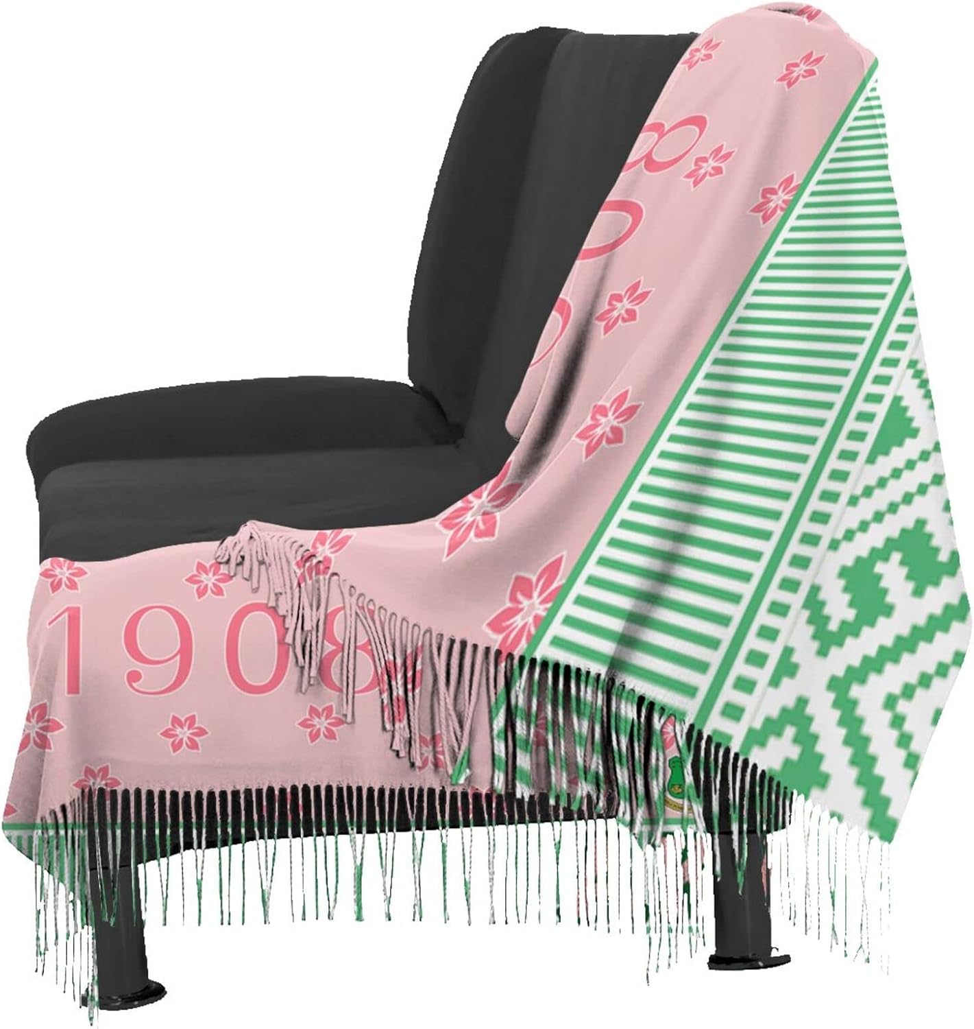 AKA Scarf Womens Summer Pashmina Shawl Wrap Soft Cozy Sorority Gift Scarves for Women Black One Size - Image 5