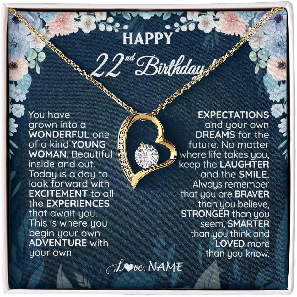 Yametee Personalized Happy 15th Birthday Gifts Necklace Sweet Fifteen 15th Year Old Women Birthday Gift Ideas For Her Daughter Niece Jewelry Gift Box Message Card