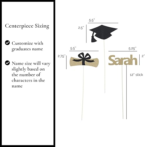 Miniatura 4 de Graduation Table Centerpieces 2026, Graduation Party Table Decorations, Class of 2026 Centerpiece Sticks, 3 per Pack