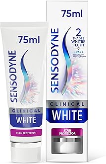 Clinical White Sensitive Teeth Whitening Toothpaste, Stain Protector, Extra Fresh, 75ml