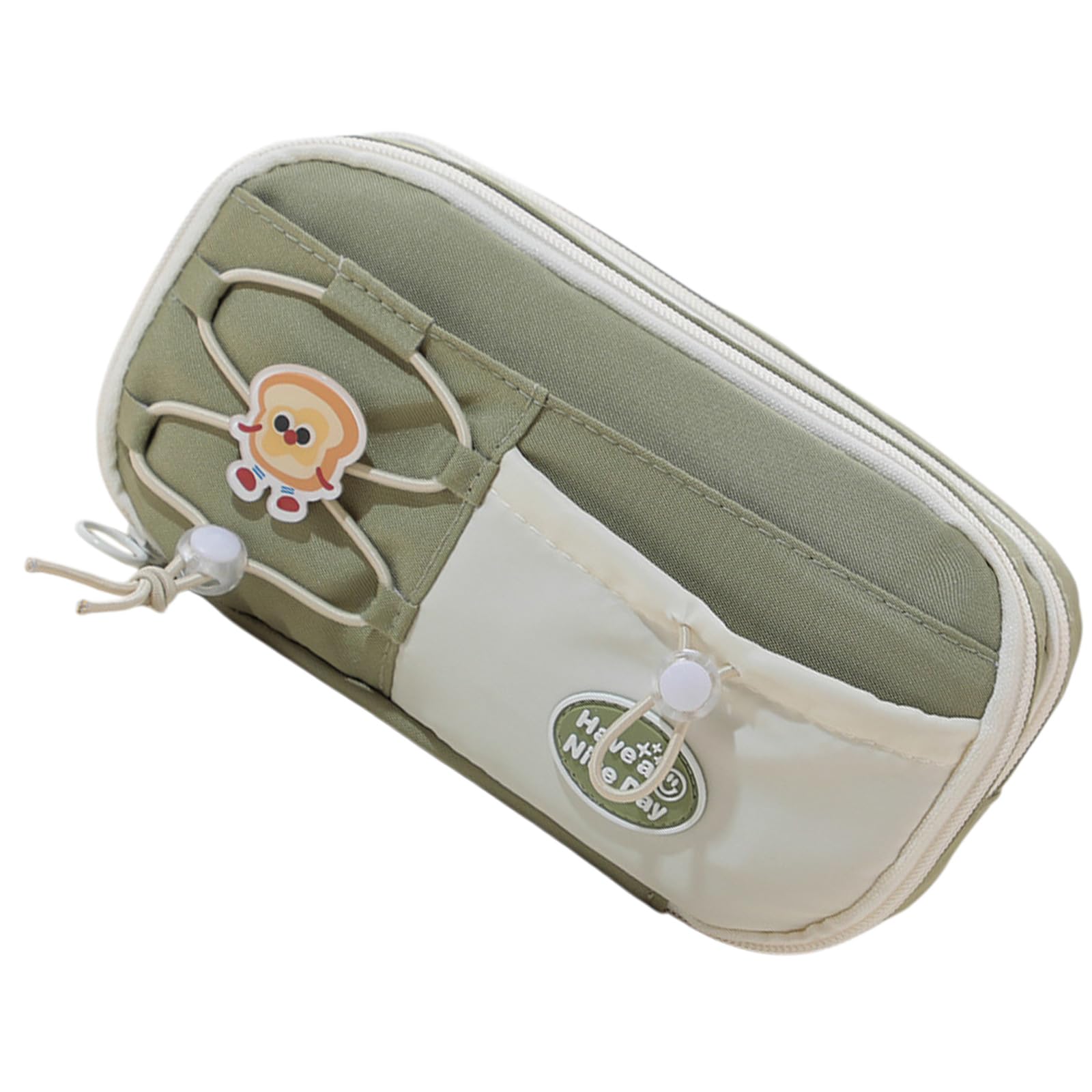 Kalttoy Green Capacity Pencil Case 8 Section Polyester Pen Pouches Pen Organiser Bag Travel Cosmetics Carrying Case 23X12x8cm Polyester For Workers