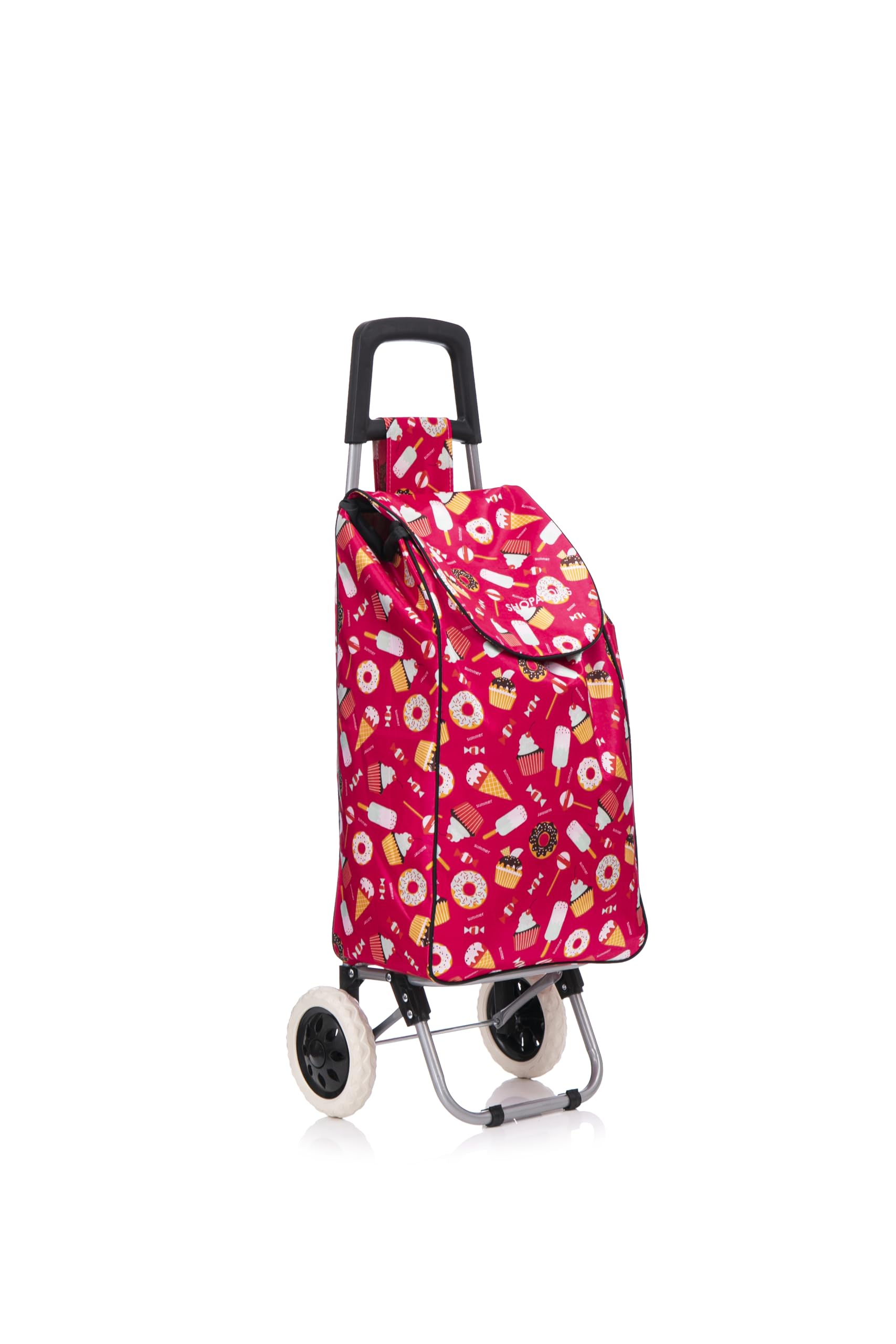 37 Litre Folding Large Lightweight Shopping Trolley, Hard Wearing & Foldaway for Easy Storage, Large Shopping Trolley on 2 Wheels Shopping Cart
