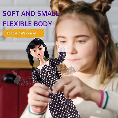 Miniatura 4 de TTSUIMILESS Muñecas Adms de 11.5 pulgadas con caja de regalo, juguetes de manga larga con puntos de pelo negro y zapato negro, cumpleaños para niñas