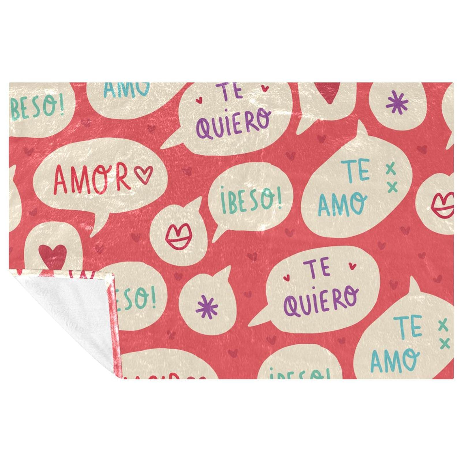 Couverture douce contre le froid Sweet Love plaid chaud 150x100