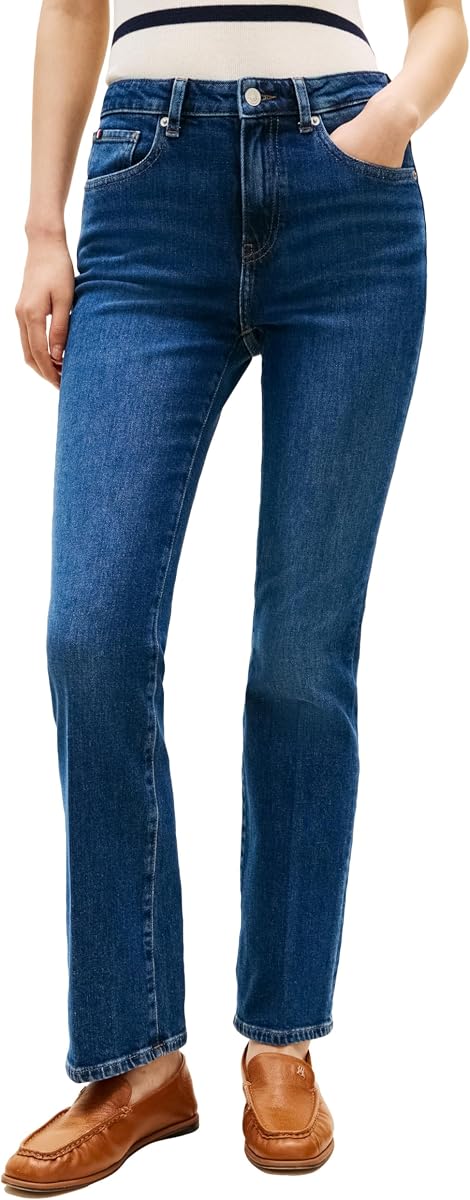 Tommy Hilfiger Vaqueros Bootcut de talle medio para mujer con elástico