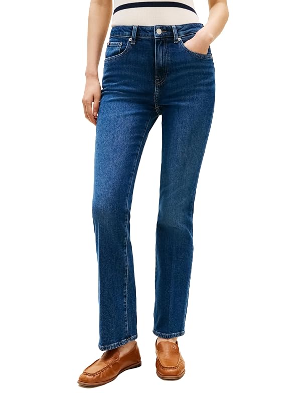 Tommy Hilfiger Women's Mid Rise Bootcut Jean, Dark Blue 8 by Tommy Hilfiger - Used condition - US$49.52