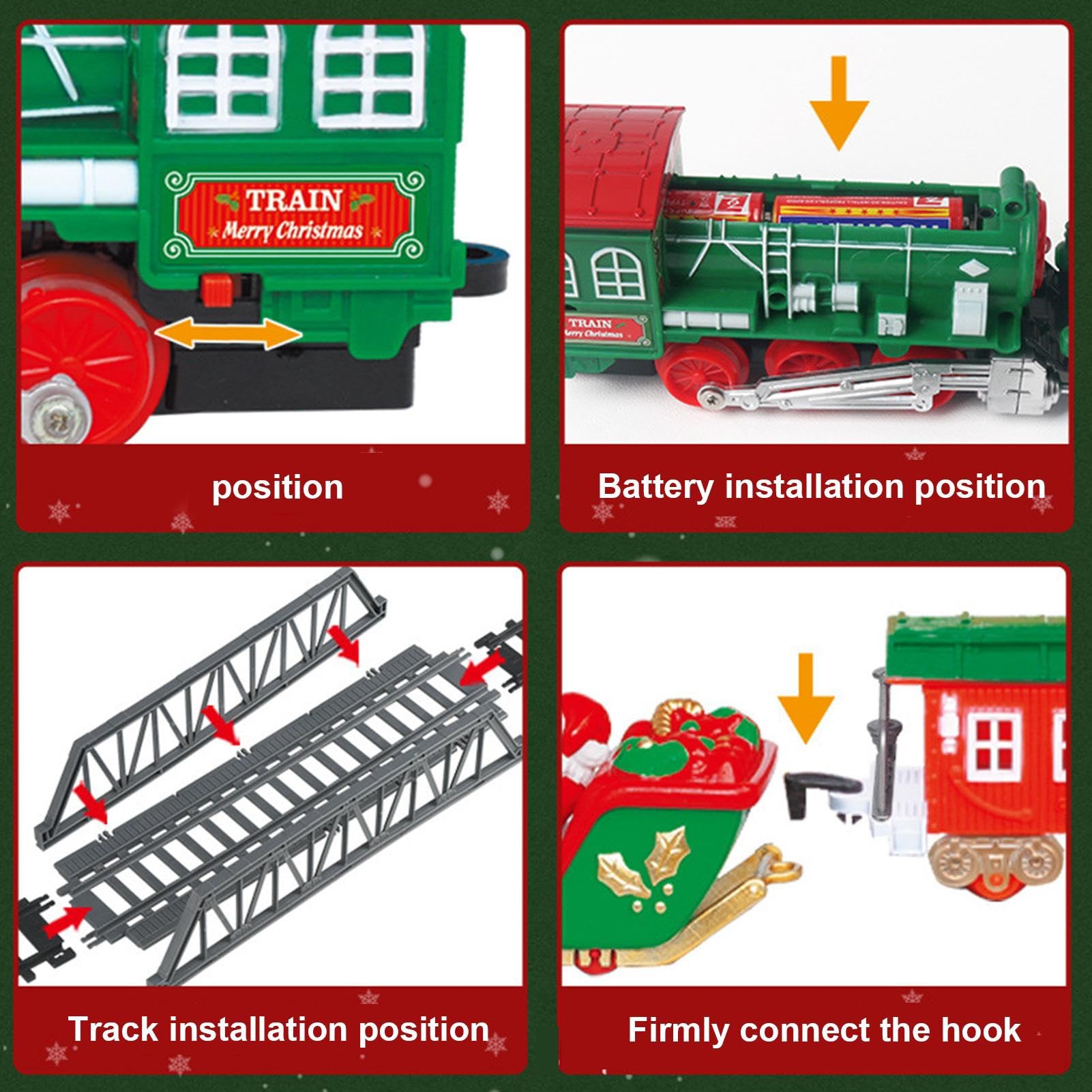 Pociąg Na Boże Narodzenie - Model Zabawki Do Postawienia Pod Choinką | Elektryczny Zestaw Pociągu Z Efektami Świetlnymi I Dźwiękowymi | dla Maluchów Dzieci Chłopców i Rodziny na Święta