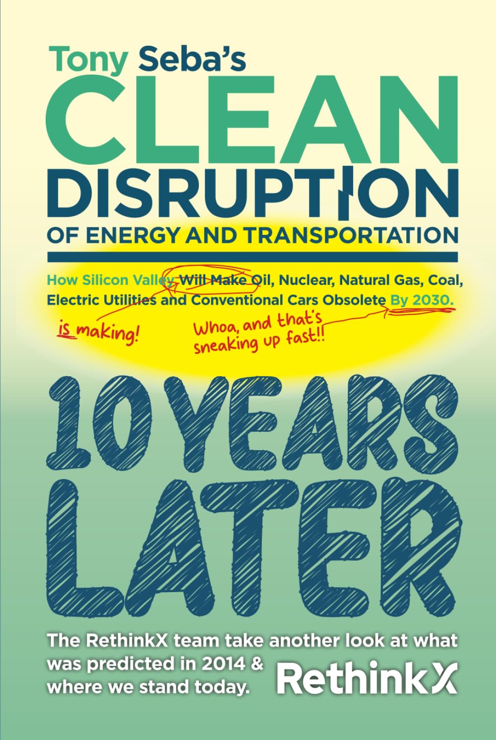 Tony Seba's Clean Disruption of energy and transportation 10 Years Later: How Silicon Valley, Will make Oil, Nuclear, Natural Gas, Coal, Electric Utilities and Conventional Cars obsolete by 2030.