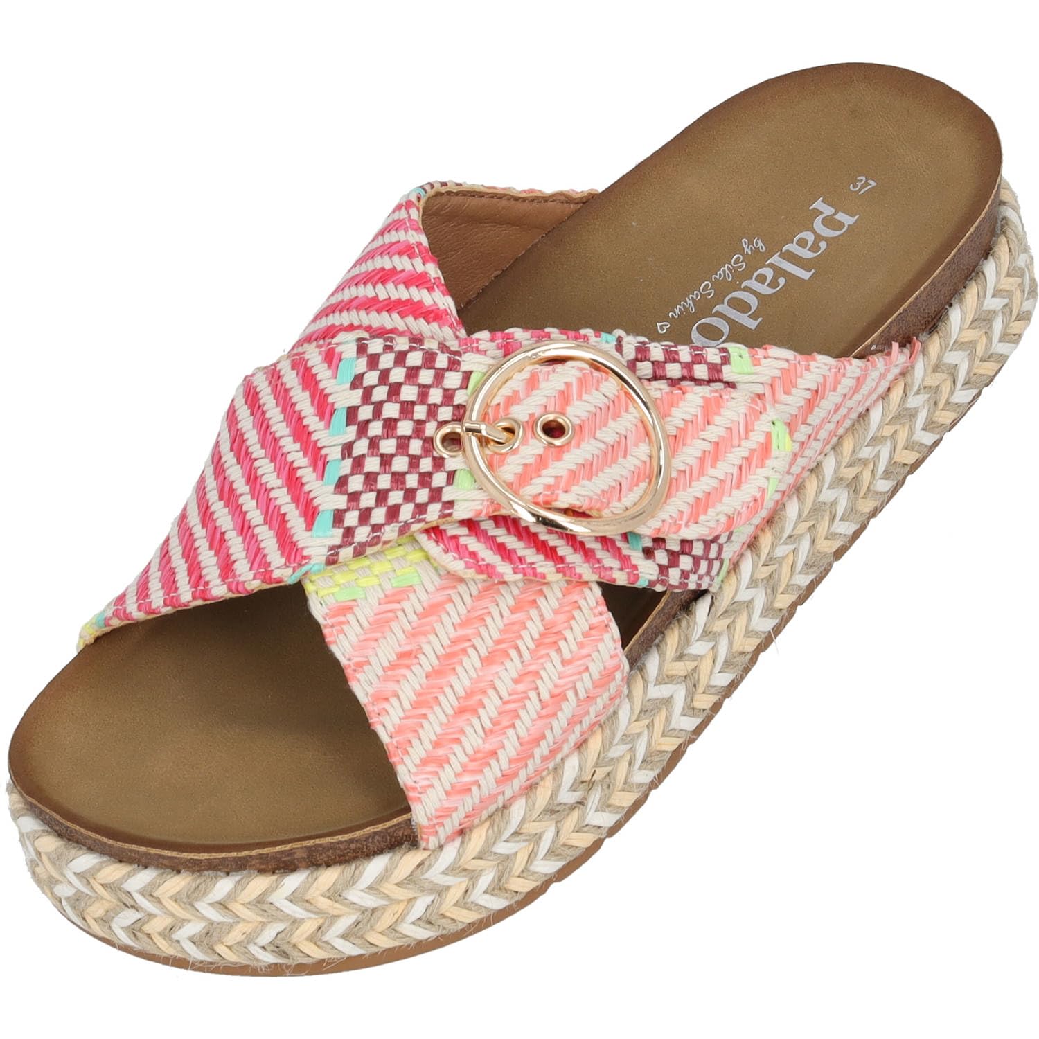 Palado Damen Pantoletten Zurlo by Sila Sahin - modische Sandalen mit Plateau-Sohle - elegante Hausschuhe für Frauen - bequeme Sommerschuhe