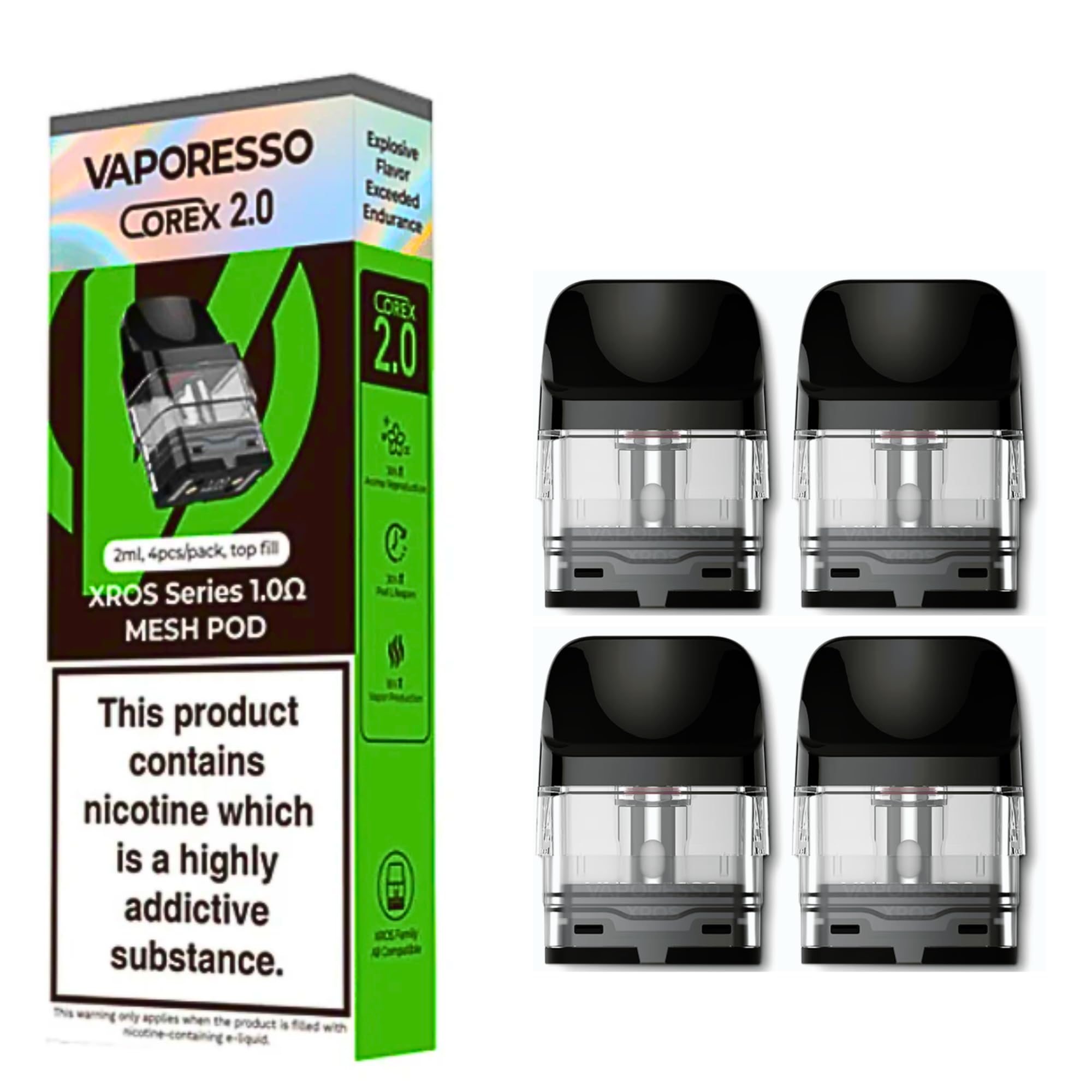 vape espresso pods Vaporesso Xros 1.0 (4 Pack) - Corex 2.0 - Top Fill Pods - 2ml Vape Pods: Disposable Flavor:Watermelon  lime/Watermelon berries Vapes Bars Diamond 6k