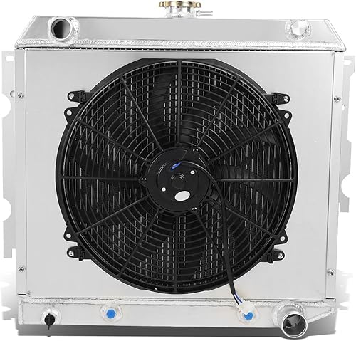 DNA Motoring RA+FS-CHEROKEE-91-3 - Radiador de aluminio completo de 3 filas + ventilador de 12 V con cubierta compatible con Cherokee 91-01 91-92