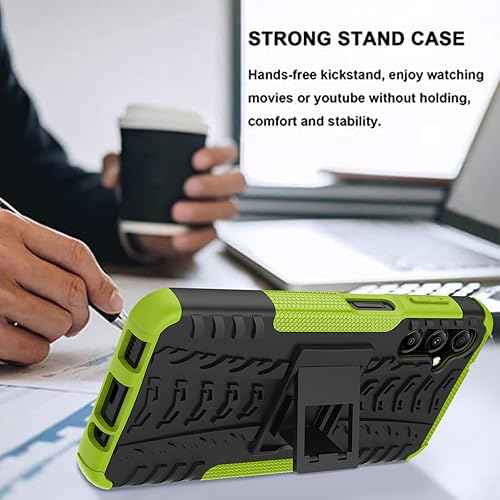 Miniatura 5 de Funda para Samsung Galaxy A14 4G5G con 2 protectores de pantalla, grado militar, a prueba de golpes, resistente, resistente, con función atril para